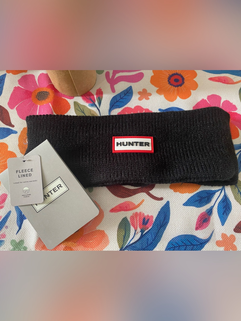 Hunter Black Knit Fleece-Lined Headband